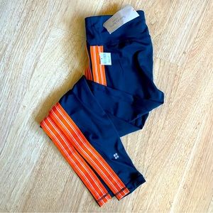 Sweaty Betty London Blue Beetle Power Stripe Full Length Contour Workout Legging